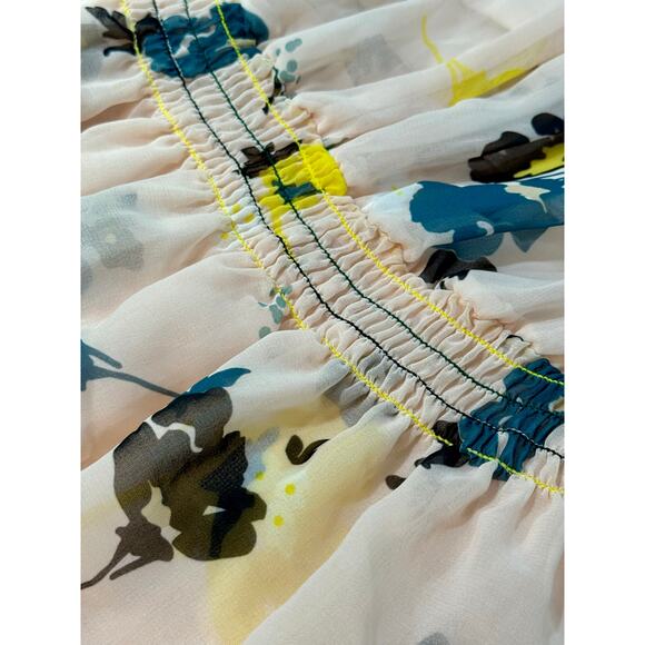 Self-Portrait Graphic Print Floral Dress Blush Pink NEW Size 6 - Picture 9 of 12